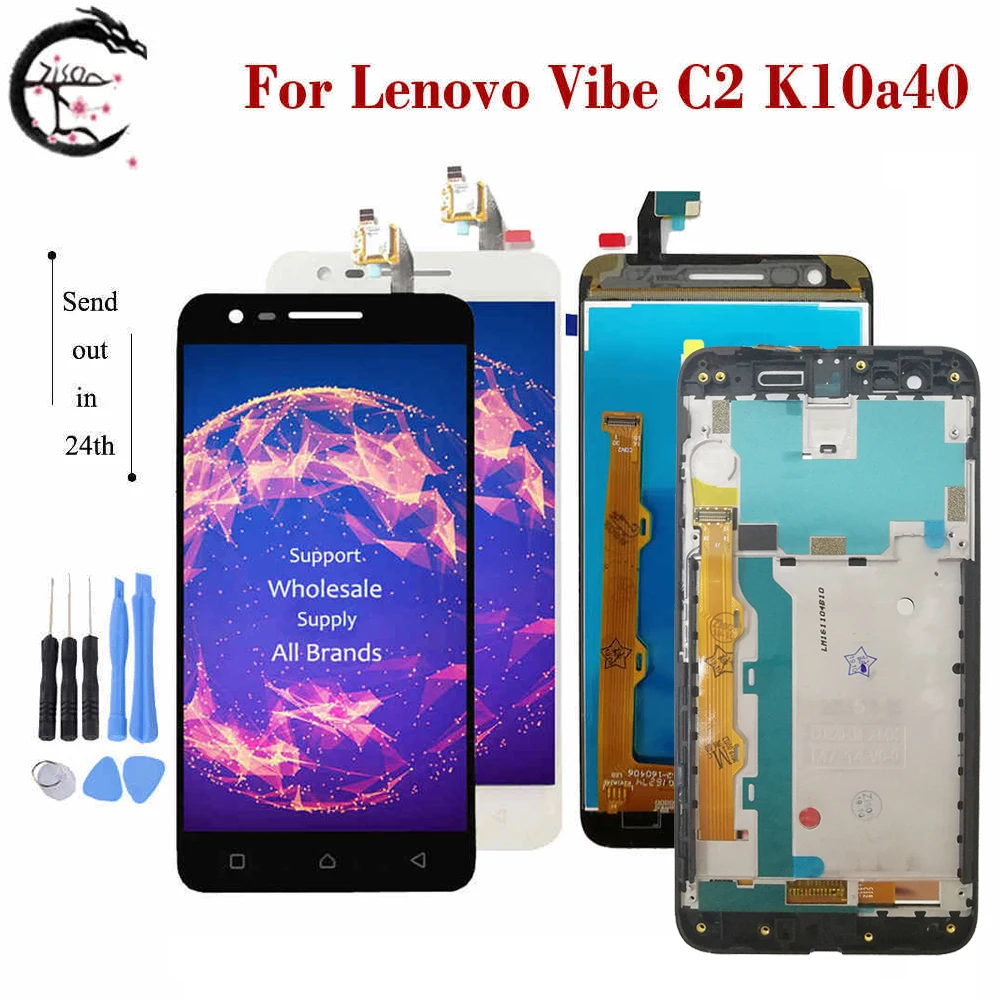 5," ЖК-дисплей с рамкой для lenovo Vibe C2 K10a40, сенсорный экран, дигитайзер, сборка для lenovo C2 C 2, полный дисплей, новинка