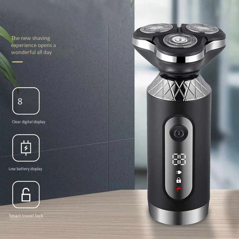 Electric Shaver Razor, Rechargeable Waterproof Rotary for Shaving with