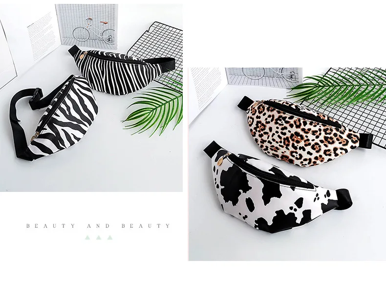 Stylish PU leather waist bag with trendy print designs for men and women