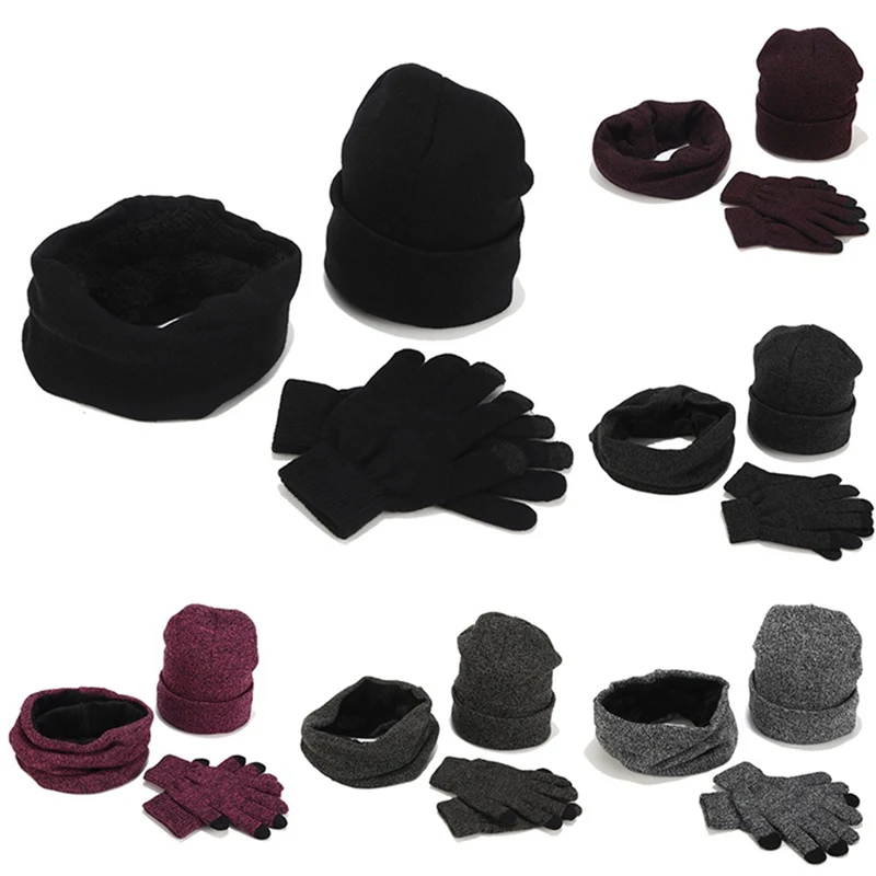 3 шт./компл. новые зимние шапки и шарфа/наборы перчаток женский костюм из трех предметов вязаный набор шапки и шарфа шапки для маленьких девочек, теплая, круглые шапки без полей