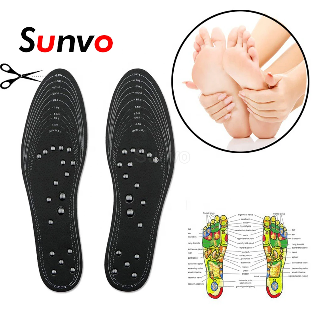 Sunvo Массажная Магнитная стелька для ног акупрессуры похудения стельки обуви