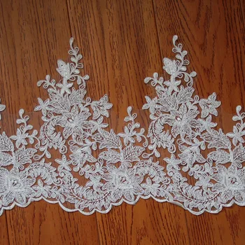 

10 yards Ivory Alencon Lace Trim Bridal Lace Wedding Lace Scalloped Lace Eyelash Lace Floral Lace by the yard