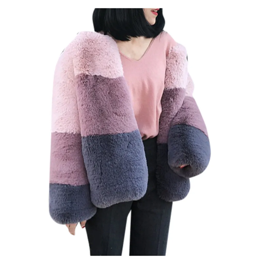 Manteau femme зимнее пальто для женщин размера плюс короткое пальто из искусственного меха теплая куртка FauxLong верхняя одежда с длинным рукавом ropa mujer ropa
