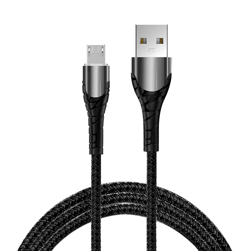 Светодиодный Micro USB кабель для быстрой зарядки для samsung Xiaomi Redmi note 5 pro Android мобильного телефона 3A MicroUSB кабель для зарядки и передачи данных - Цвет: Черный