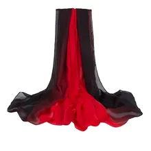 Осенний женский шарф шифоновый длинный Принт мягкий шарф обертывание Дамская шаль большие шелковые шарфы женский черный красный шарф шаль