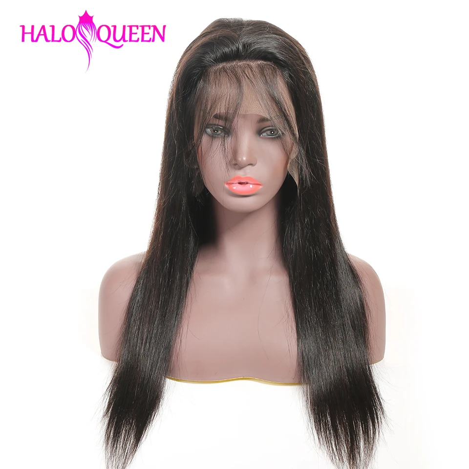 

HALOQUEEN Straight Hair Lace Front Wig Non-Remy Lace Frontal Human Hair Wigs 13X4 Malaysian Straight Lace Front Human Hair Wigs