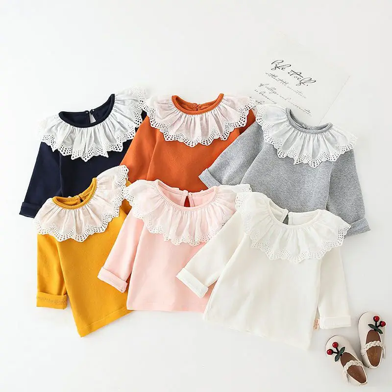 Newborn Tops Toddler Infant Baby Girls Lace Long Sleeve T shirts