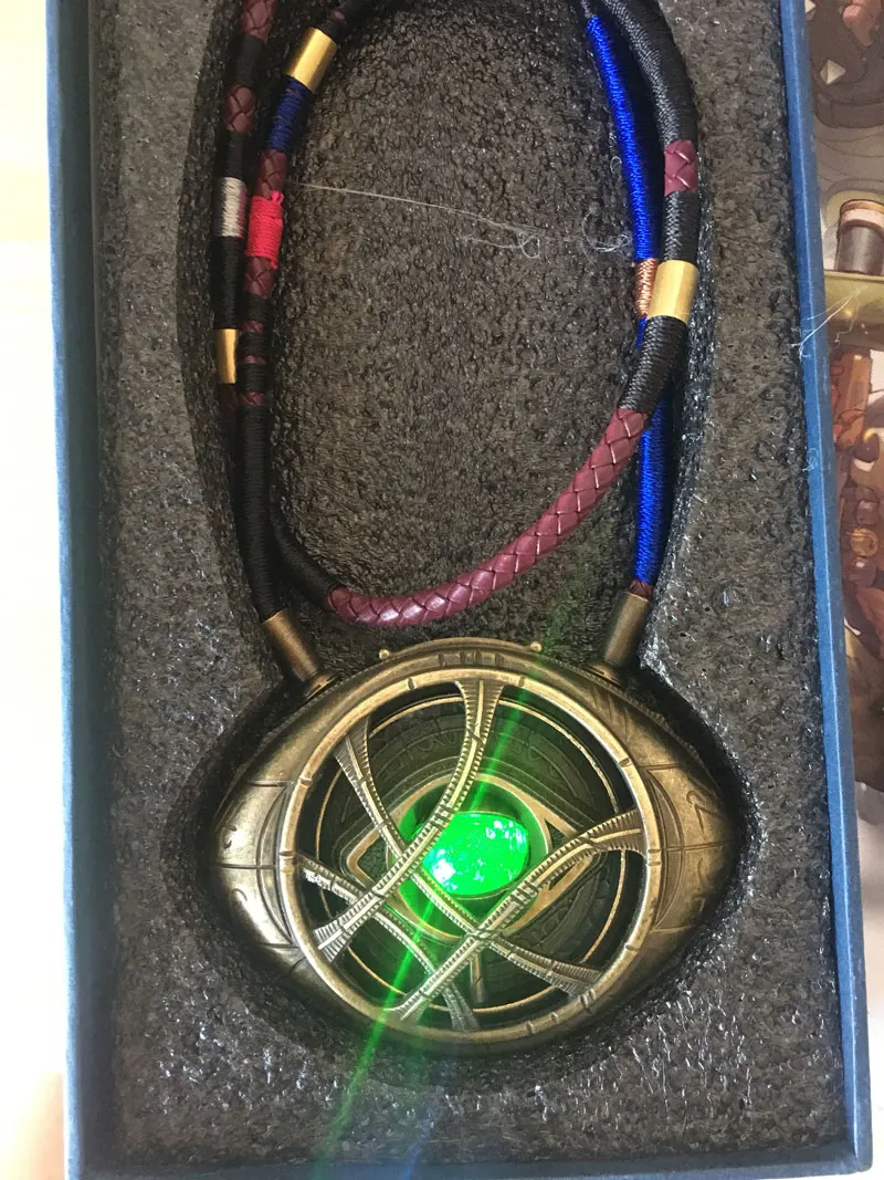 Wong Work Doctor Strange Eye Of Agamotto 1:1, светодиодный светильник, окрашенное металлическое ожерелье, реквизит