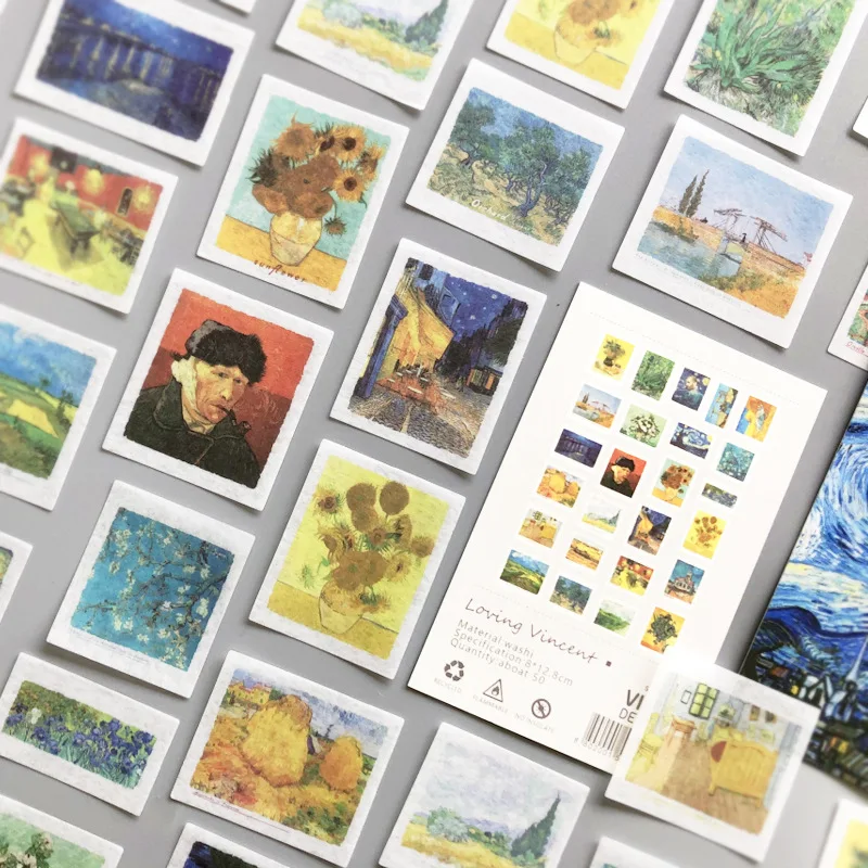 50 pcs/lot loving vincent Decorative Stickers Scrapbooking Stick Label Diary Album Van Gogh stationery Stickers afbeelding