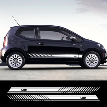 

2PCS Vinyl Car Stickers for Volkswagen VW UP Sport Styling Automobiles Side Stripes Skirt Decal DIY Auto Car Tuning Accessories