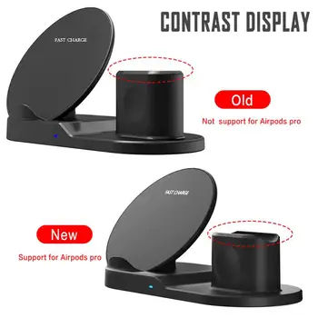 3 in 1 Fast Wireless Charger Dock Station Fast Charging For iPhone 11 11 Pro XR XS Max 8 for Apple Watch 2 3 4 5 For AirPods Pro 2