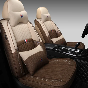 

Full Coverage flax fiber car seat cover auto seats covers for vw jetta 4 6 mk5 mk6 tiguan mk2 touareg