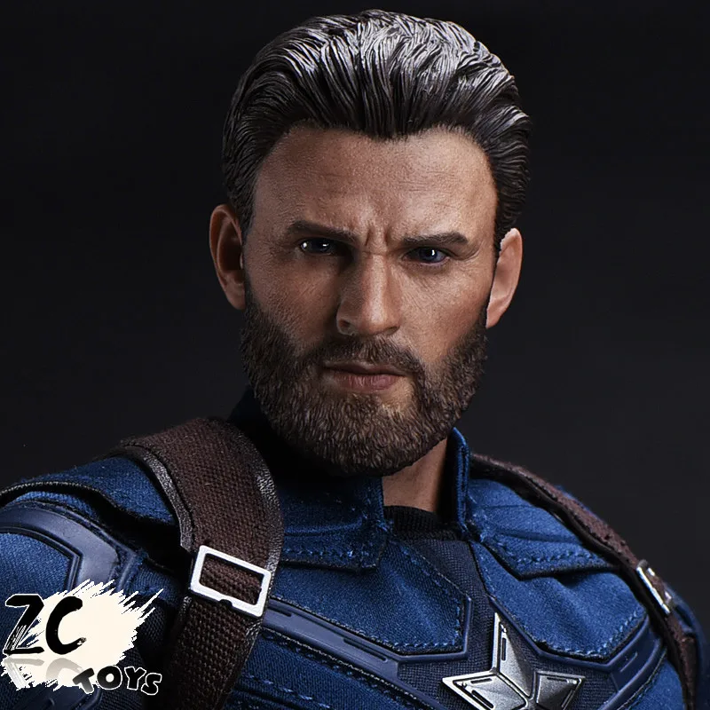 In-Stock ZCTOYS 1/6 T-05 Captain America With Beard Version for Hot Toys Body 