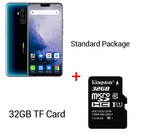 Ulefone T2 6,7 ''FHD+ Helio P70 6 ГБ 128 ГБ смартфон двойной 4G отпечаток пальца лица ID NFC Android 9,0 мобильный телефон 4200 мАч - Цвет: Blue N 32GB Card