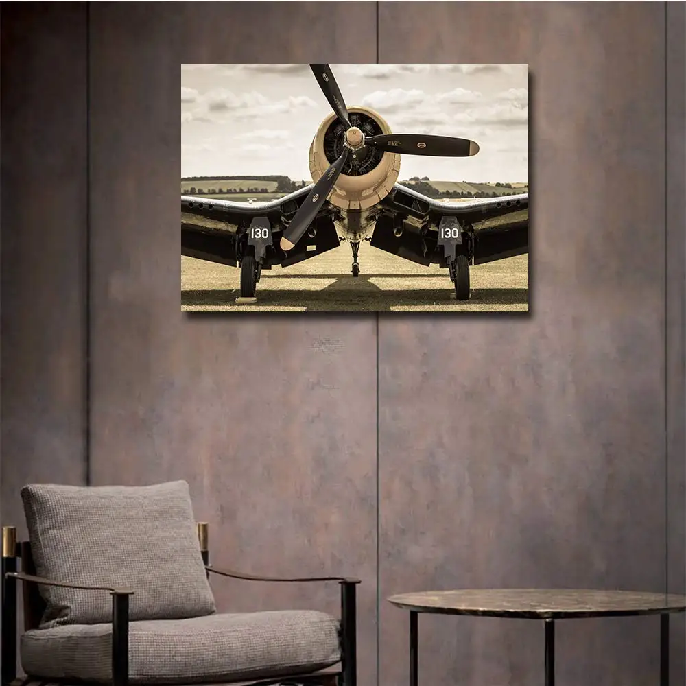

Wall Decor Canvas Art Propeller Aircraft Pictures for Living Room Artwork Retro Vintage World War II Airplane Drop shipping