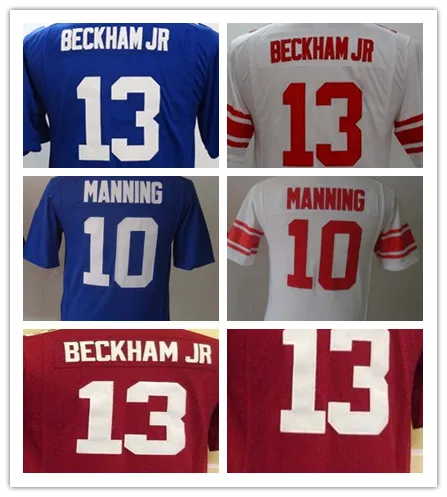 Молодежный Нью-Йорк s,#10 Eli Manning#13 Odell Beckham Jr Дети, красный белый синий прошитый Логотип Джерси