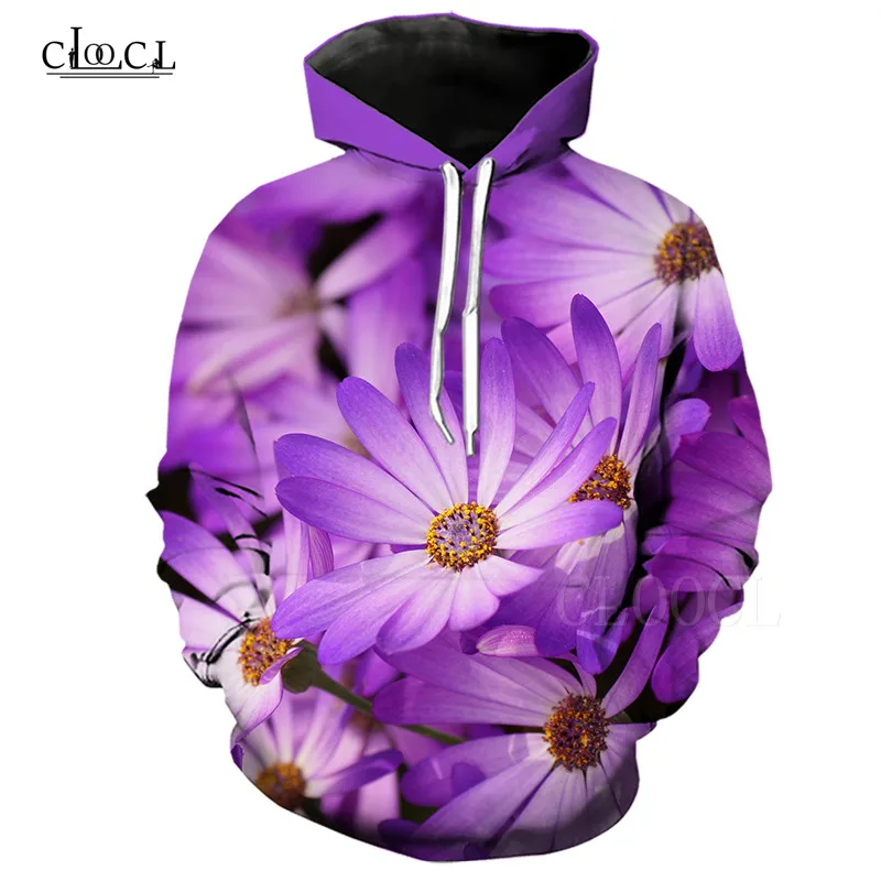 

Flower Daisy 3D Hoodies Women Plus Size Floral Sweatshirt Flower 3D Print Harajuku Casual Girls Sportswear Purple Yellow Hoodie