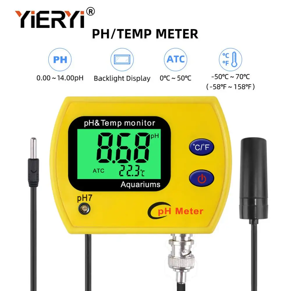 Измеритель pH yieryi измеритель с подсветкой для аквариума бассейна|ph meter|ph testermeter ph |