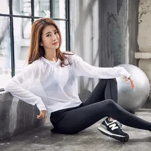 Женская сетчатая рубашка для йоги спортивная футболка для спортзала быстросохнущая футболка для бега дышащая одежда для спортивной тренировки с длинным рукавом