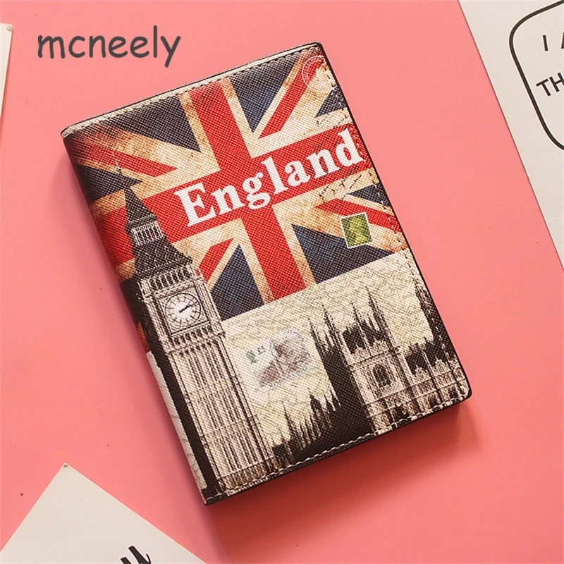 Bandiera Britannica Tessitura Big Ben Travel Porta Passaporto Portafoglio Porta Carte D'Identità Pu Porta Carte Di Credito Porta Carte Di Credito