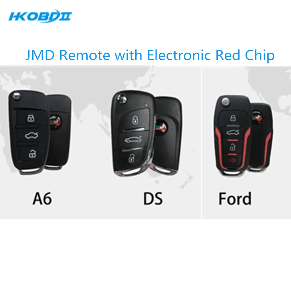 

HKOBDII Universal JMD 8C JMD DS/A6/Ford Style Multifunctional Super Remote with Electronic Red Chip for JMD Handy Baby 2 Key