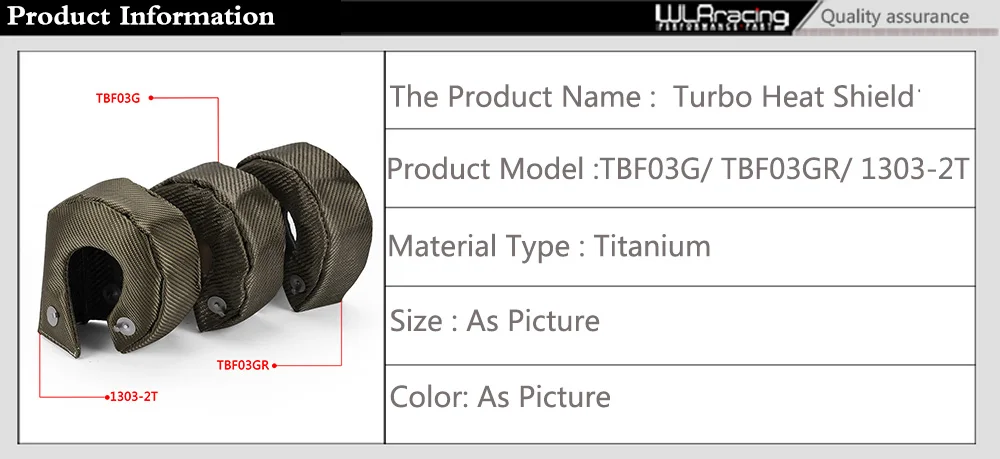 WLR-Cobertor de titânio completo T3 Turbo, escudo