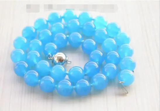 Free &gt&gt Nice 10mm natural round blue stone beads necklace | Украшения и аксессуары