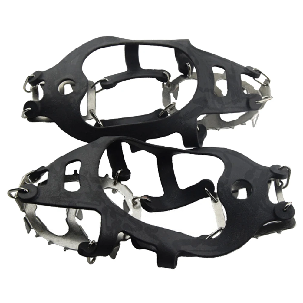 

Ice Gripper Anti Slip Crampon Cleats Safety Outdoor Climbing Steel 18 Teeth Sports Grips Chain Snow Shoe Spikes