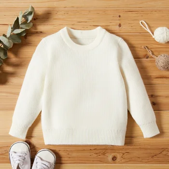 

PatPat Baby Girl casual Sweaters Solid Knitted Cotton Fashion Long Sleeve Infant Clothing Outfits for Baby Girl