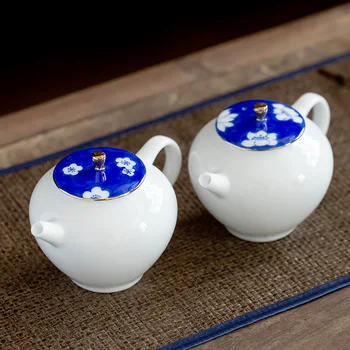 

Hand-Painted Sweet Ceramic Whiteware Tea Pot Teapot Household Simple Ball Hole Tea Teapot Set Ceramic Tea Pot Tea Set Siteel