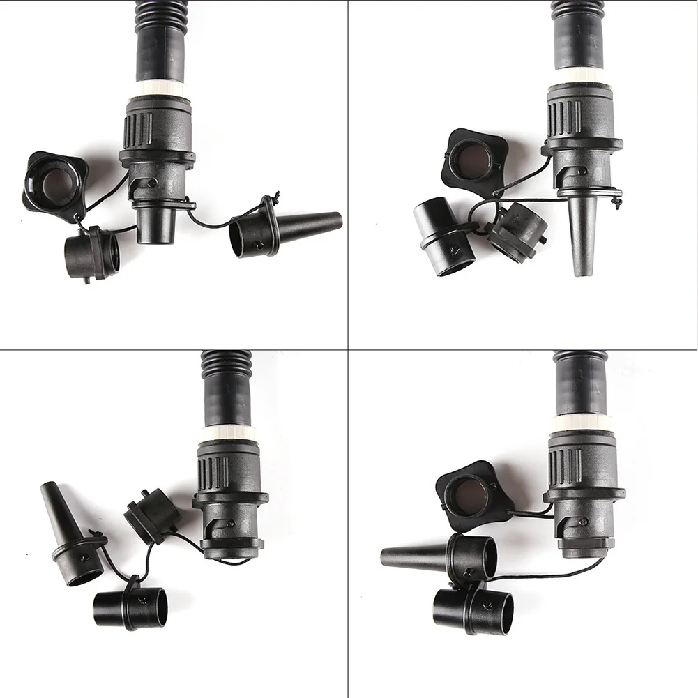 Black Dinghy Kayak Pump Valve Connector Adapter Inflatable Conversion Head