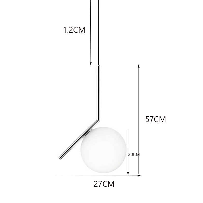 Современные светодиодные круглые стеклянные подвесная люстра в форме шара glod освещение светильник промышленный подвесной светильник столовая кухонный подвесной светильник - Цвет корпуса: B Silver 57CM