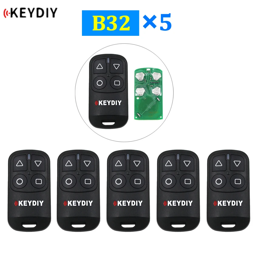 5 шт./лот KEYDIY 4 кнопки общего Гаража двери дистанционного B32 дистанционного генератора для KD900 URG200 KD-X2 мини KD