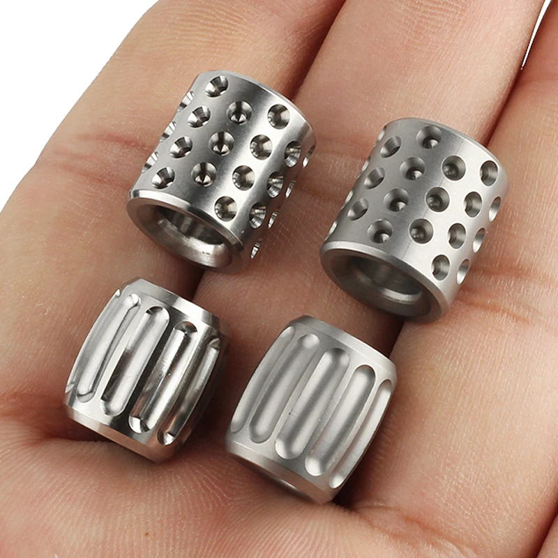 

1pcs Polishing Sand Blasting EDC Knife Bead Titanium Alloy Umbrella Rope Buckle DIY Paracord Pendant