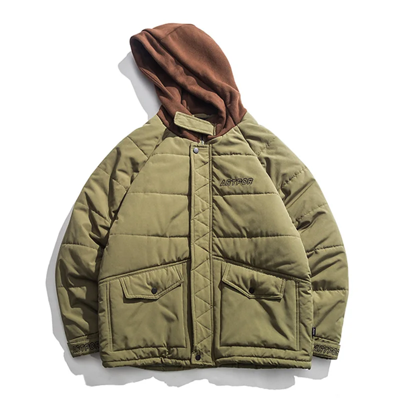 Мужская куртка зимняя плотная парка с капюшоном мужская повседневная Уличная Хип Хоп теплая куртка ветровка Мужская s