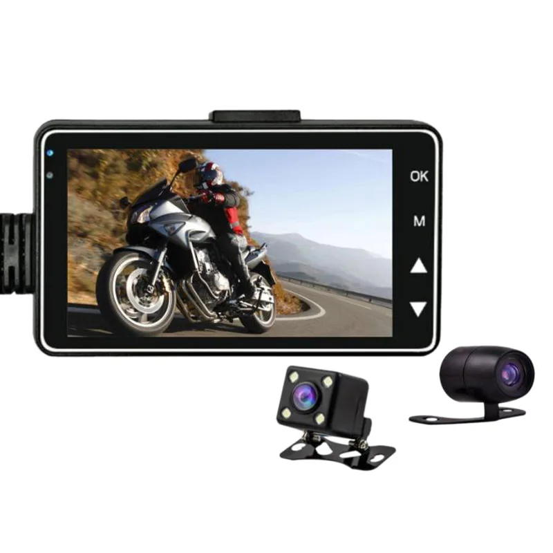 3 дюймов 1080P HD мотоцикл Камера DVR мотор Dash Cam с Специальная двойная трек спереди видеорегистратор с камерой на задней панели мотоцикл электроники KY-MT18