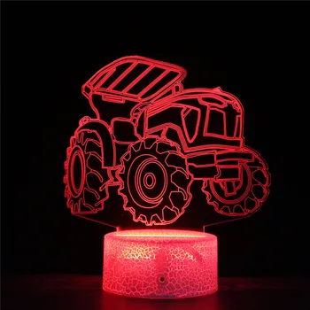 

Cartoon Truck Tractors Led Night Light Kids Bedroom 3d Lamp Child Xmas Gift Baby Touch Sensor 7 Colors Changing for Child Table