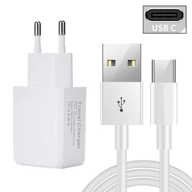 Настенный адаптер USB 5 В 2 А и зарядный кабель Type-C Micro для Huawei P9 P10 P20 lite P30 Y5P Y6 2019 P
