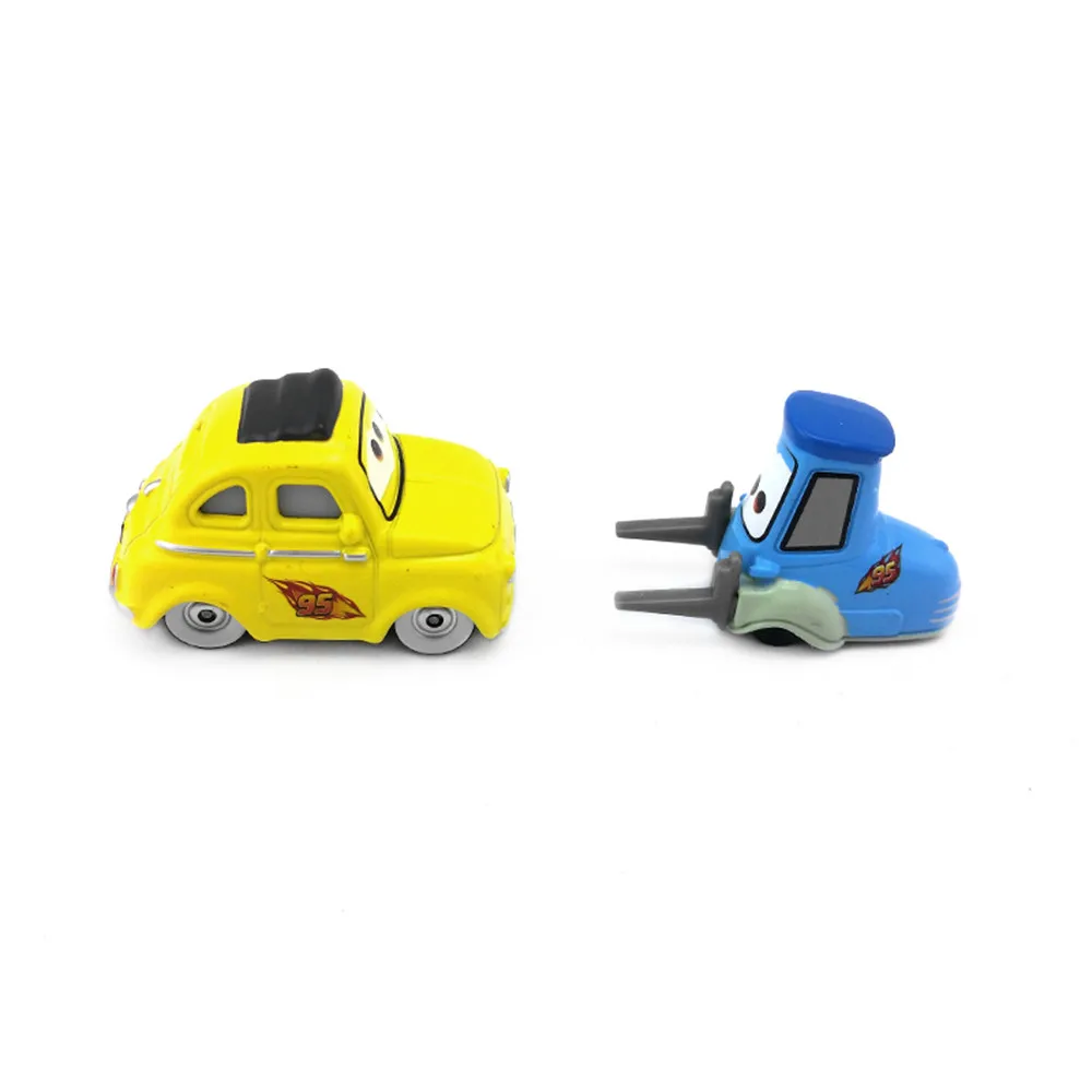 2pcs set Disney Pixar Cars Race Team Luigi Guido 1 55 Diecast Metal Alloy Toy Car 3