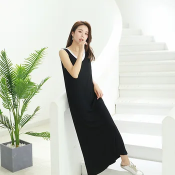 

Sleeveless Sexy Female Soft Nightgown Modal Home Dressing Gown Intimate Lingerie Casual 2020 Summer New Homewear Nightdress