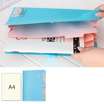 

Candy Color Folder Organ Bag Folder Office Folder Multi Pocket Organizer A4 File Expansion Document Folder School Supplies