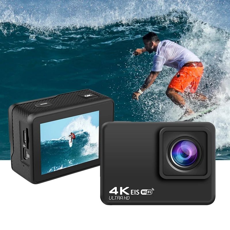 New UHD WiFi EIS Action Camera with Chip 4K/60Fps EIS Underwater 30M Helmet Video Recording Cameras Sport Cam action camera best buy