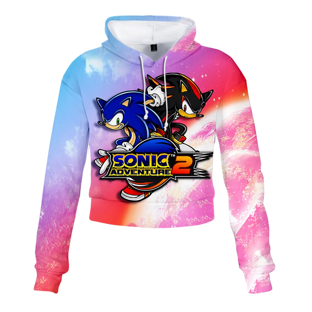 2019 Sonic The Hedgehog женский сексуальный милый укороченный топ худи принт змеи harajuku