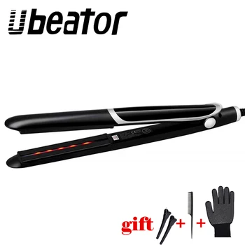

Hair Straightener Infrared Heating Touch screen Flat Iron LED Display Ceramic Vapor Straightening Iron Styling Tools