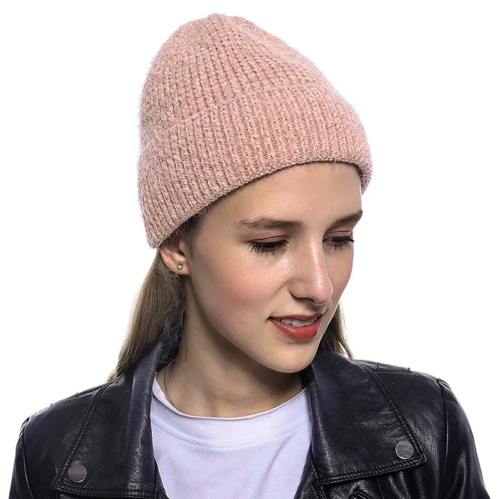 

Fashion hedging cap Women Girls Keep Warm autumn Winter Casual Knitted caps Wool Hemming Hat Ski Hats gorras mujer#pingyou