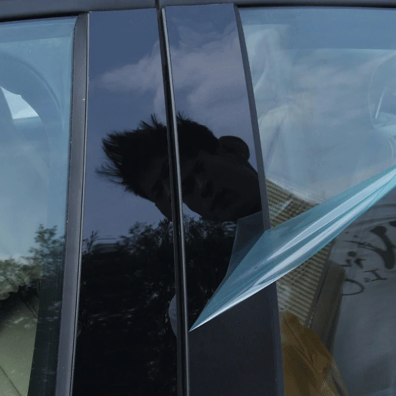 

Black Nano PC plastic Car accessory Side Window Door Pillar Post Sticker Trim Black 6pcs For Honda CRV 2012-2016