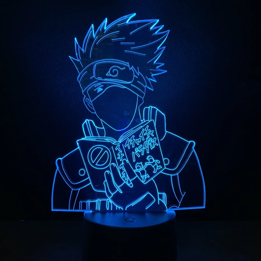 Japanese Anime Kakashi 3d Led Night Light Naruto Color Changing Decorative Lamp Child Gift Kids Manga Table Night Lamp Kakashi
