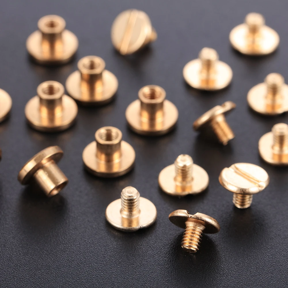 Leather Craft Solid Nail Bolt Bookkeeping Round Head Screws Strap Rivets Screw For Luggage Craft Clothes/Bag/Shoes 20Pcs(10Sets)
