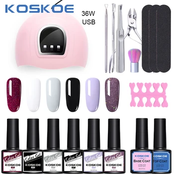 

KOSKOE Nail Set 36W UV LED Lamp Dryer with 12 Colors Gel Nail Polish Nail Drill Machine Set Kit Nail Art Design Tools Set Kits