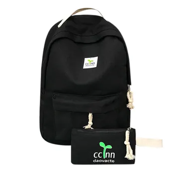 

20# Women Canvas Backpacks Waterproof School Travel Bags For Teenagers Girls Laptop Backpacks Patchwork Backpack With Pencil Bag